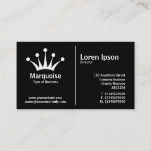 White Middle Rule (Crown) - Black (Platinum) Business Card