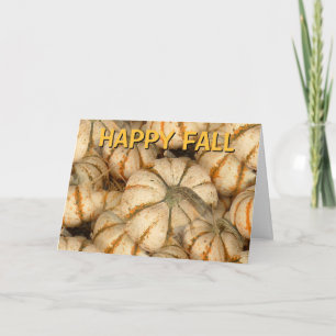 White Mini Pumpkins With Orange And Green Accents Card