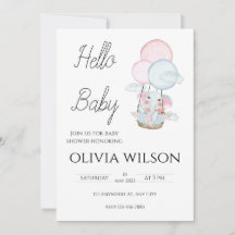 White Minimal Animal Baby Shower Free