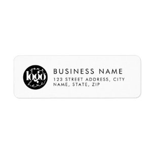 White Minimal Custom Business Logo Return Address