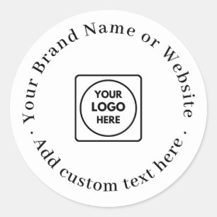 White Minimal Logo   Modern Classic Professional  Round Sticker