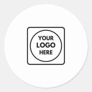 White Minimal Logo   Modern Classic Professional  Round Sticker
