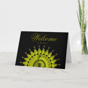 White Minimal Lotus Welcome Wishing Card