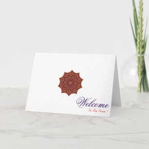 White Minimal Mandala Art Welcome Wishing Card