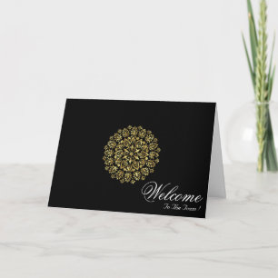 White Minimal Mandala Art Welcome Wishing Card