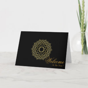 White Minimal Mandala Art Welcome Wishing Card