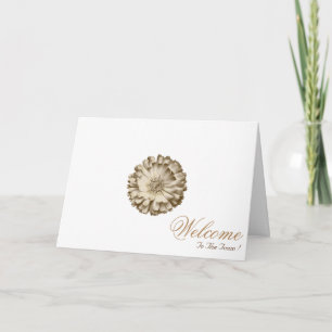 White Minimal Mandala Art Welcome Wishing Card