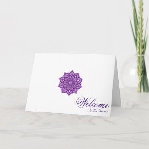 White Minimal Mandala Art Welcome Wishing Card