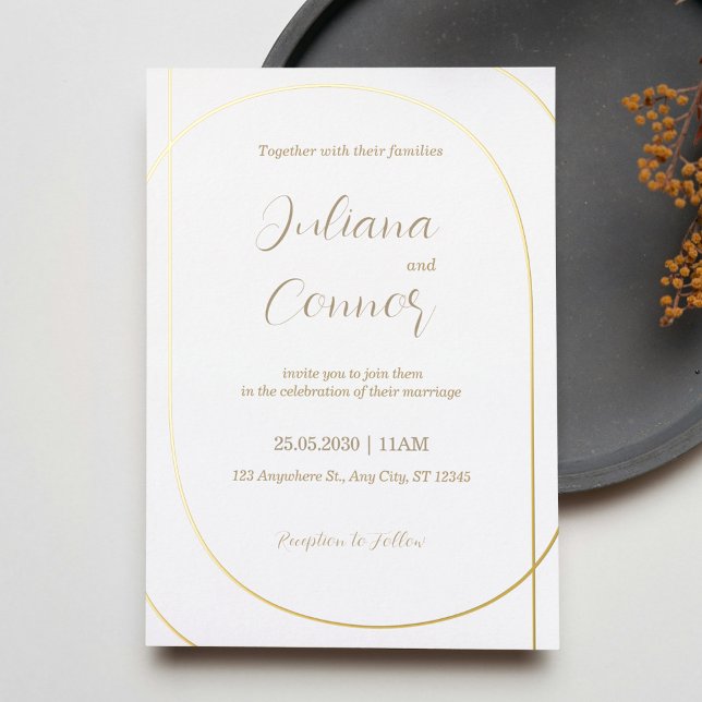 White Minimal Modern Arch Wedding Gold  (Creator Uploaded)