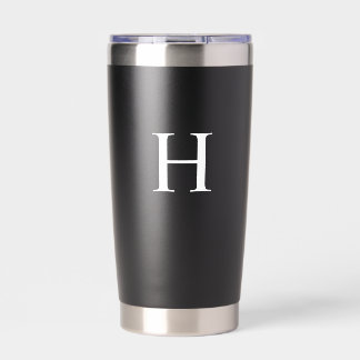 White Minimal Modern Elegant Monogram Insulated Tumbler