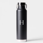 White Minimal Modern Elegant Monogram Water Bottle<br><div class="desc">This Classic Elegant Modern Minimalist Black and White Monogram Initial combines timeless sophistication with a modern twist. Featuring a sleek black and white colour scheme, it highlights a personalised monogram for a unique, custom touch. Perfect for elevated events, this exudes chic and classy elegance. Personalise it for your home, wedding,...</div>