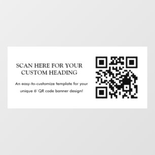 White Minimal QR Code Promotional Window Cling