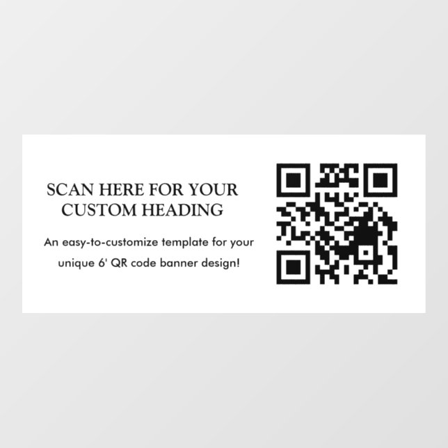 White Minimal QR Code Promotional Window Cling (Sheet)