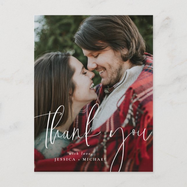 White Minimal Typography Thank You Cards (Front)