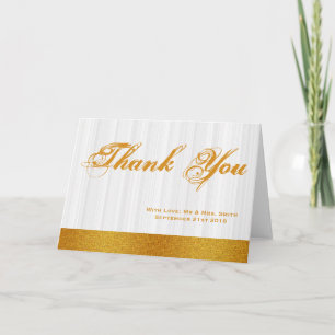 White Minimal with Gold Badge Band Thank You Card