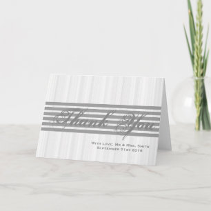 White Minimal with Grey Stripes Thank You Card