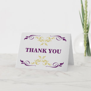 White Minimal With Swirls Confetti Thank You Card