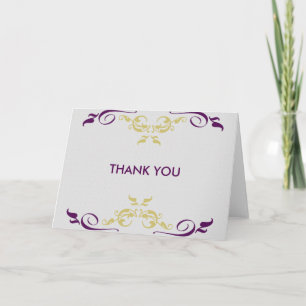 White Minimal With Swirls Confetti Thank You Card