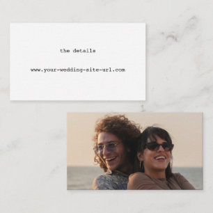 White Minimalist Avant-Garde Wedding Details Web Enclosure Card