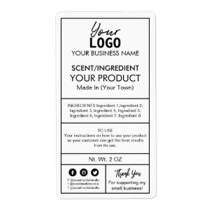 White Minimalist Bath And Body Product Labels