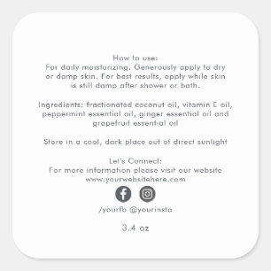 White Minimalist Beauty Product Label