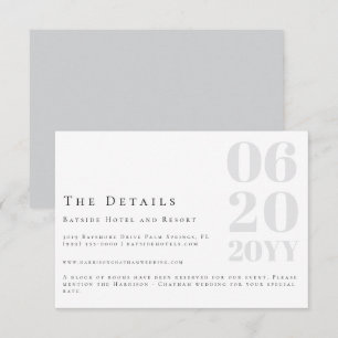 White Minimalist Bold Type Wedding Enclosure Card