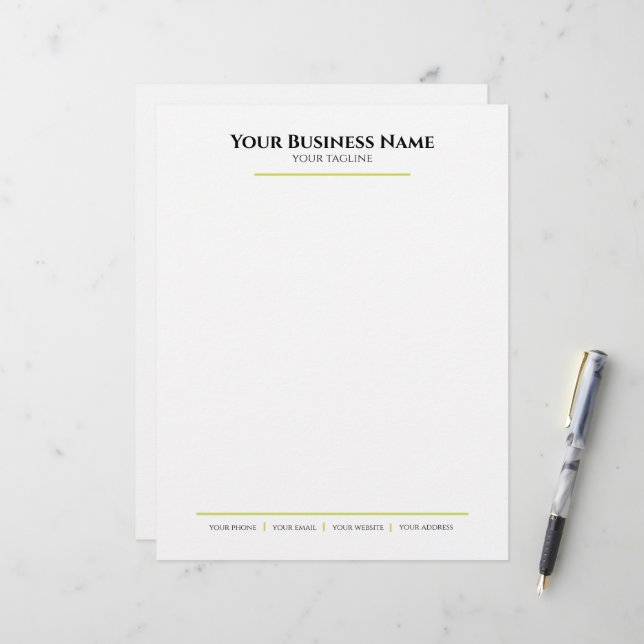 White Minimalist Business Letterhead (Front/Back In Situ)