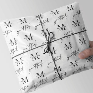 White Minimalist Business Monogram Logo Pattern Tissue Paper