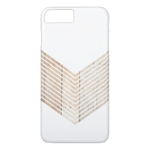 White Minimalist chevron with Wood iPhone 8 Plus/7 Plus Case