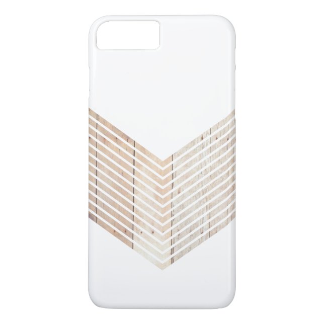 White Minimalist chevron with Wood Case-Mate iPhone Case (Back)