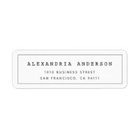 White Minimalist Clean Border Address Label