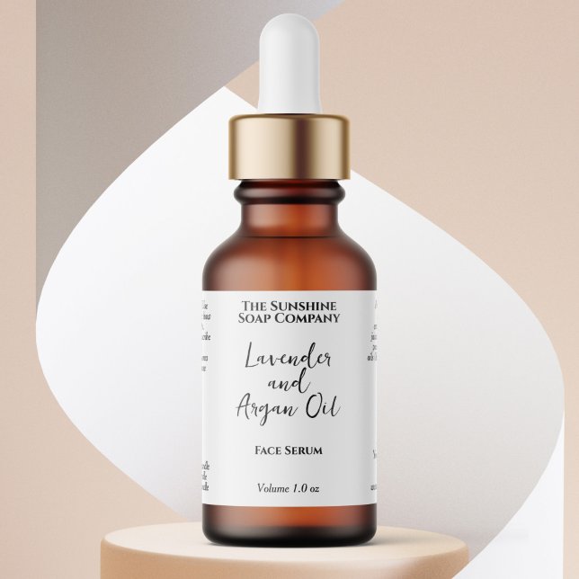 White Minimalist Cosmetics Dropper Bottle  Label (Creator Uploaded)