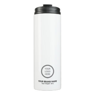 White Minimalist Custom Logo Professional Branding Thermal Tumbler