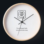 White Minimalist | Custom Professional Business Clock<br><div class="desc">Enhance your brand presence with this white minimalist custom business logo design. Perfect for corporate spaces, salons, spas, hospitality, or office restrooms, this sleek and professional style allows you to showcase your company logo in a clean, modern way. Durable, personalised, and stylish—ideal for branding and professional décor.</div>