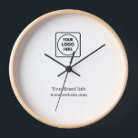 White Minimalist | Custom Professional Business  Clock<br><div class="desc">Enhance your brand presence with this white minimalist custom business logo design. Perfect for corporate spaces,  salons,  spas,  hospitality,  or office restrooms,  this sleek and professional style allows you to showcase your company logo in a clean,  modern way. Durable,  personalised,  and stylish—ideal for branding and professional décor.</div>