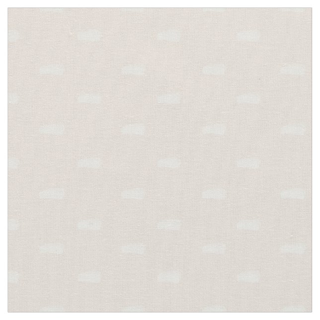 White Minimalist Dashes on Beige Fabric (Close Up)