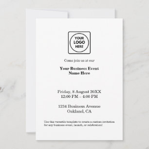 White Minimalist Design   Clean Custom Business  Invitation