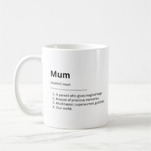 White Minimalist Dictionary Photo Mother's Day Mug