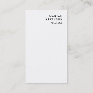 White Minimalist Elegant Personal Presentation Business Card