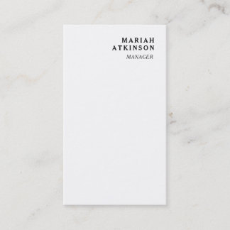 White Minimalist Elegant Personal Presentation Business Card