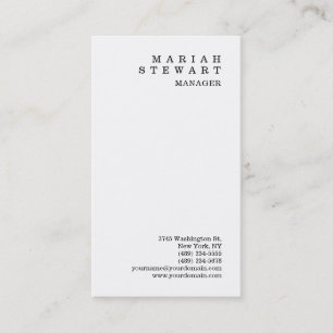 White Minimalist Elegant Sophisticated Modern Business Card