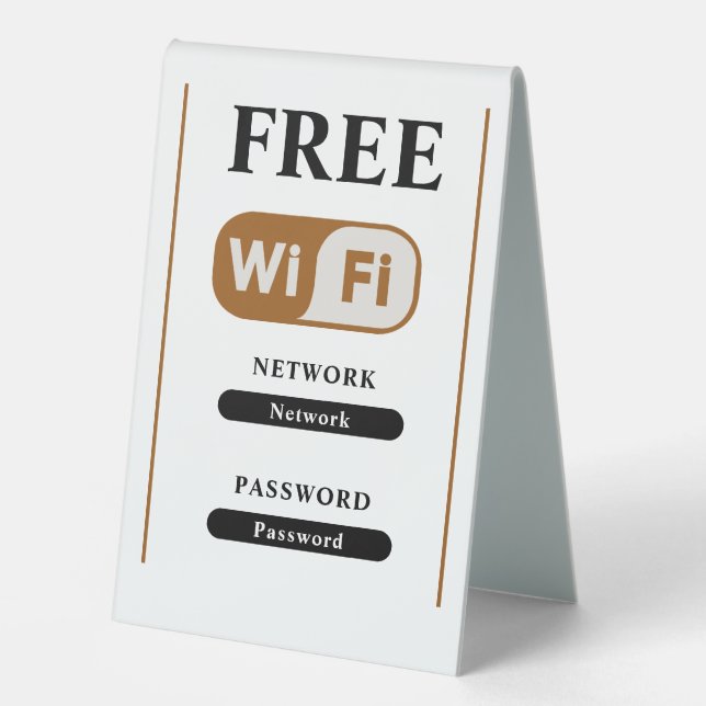 White Minimalist Free Wifi Metal  (Front)