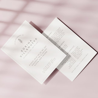 White Minimalist In Loving Memory Funeral Program Programme