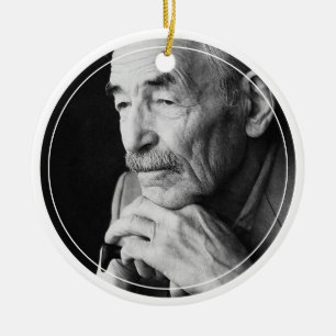 White Minimalist In Loving Memory Photo Ceramic Tree Decoration