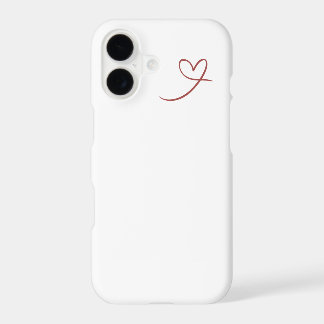 White Minimalist Kawaii Heart iPhone Case Mate