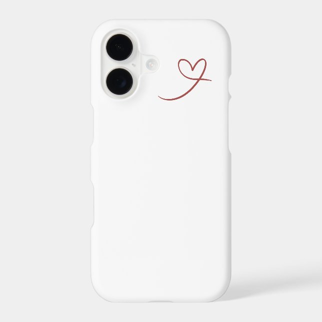 White Minimalist Kawaii Heart iPhone Case Mate (Back)