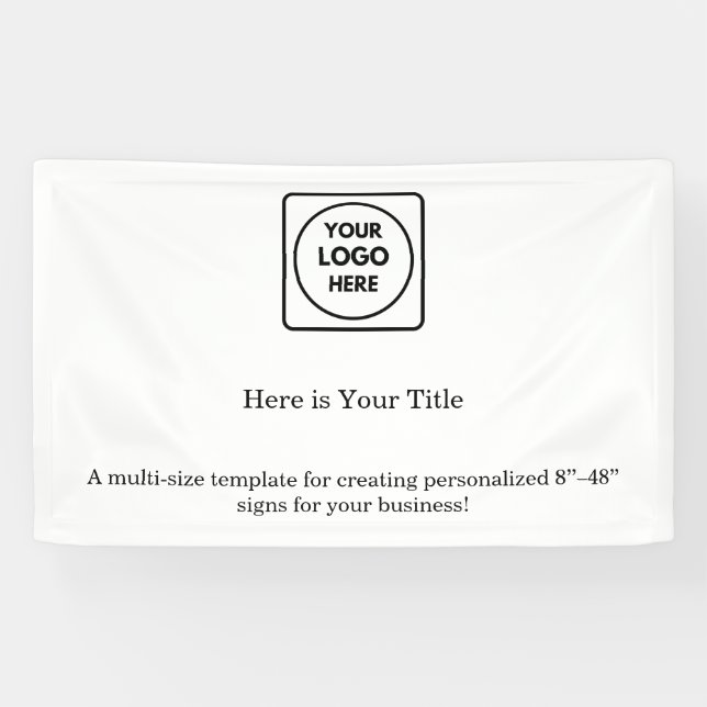 White Minimalist Logo | Clean Simple Branding Banner (Horizontal)