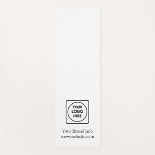 White Minimalist Logo Custom Simple Business Yoga Mat