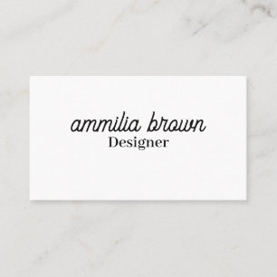 White Minimalist Modern Professional Handwritten Business Card
