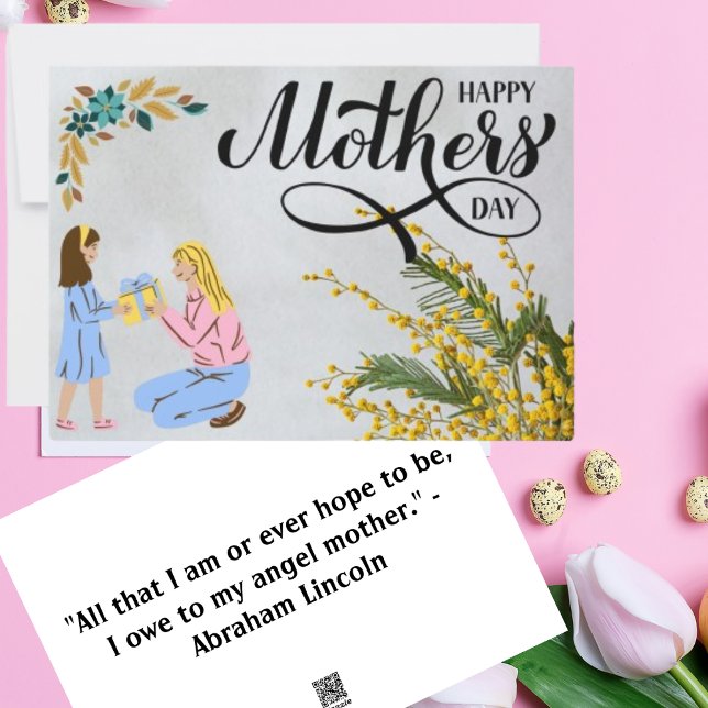 White Minimalist Mother's Day Greeting Card (Creator Uploaded)